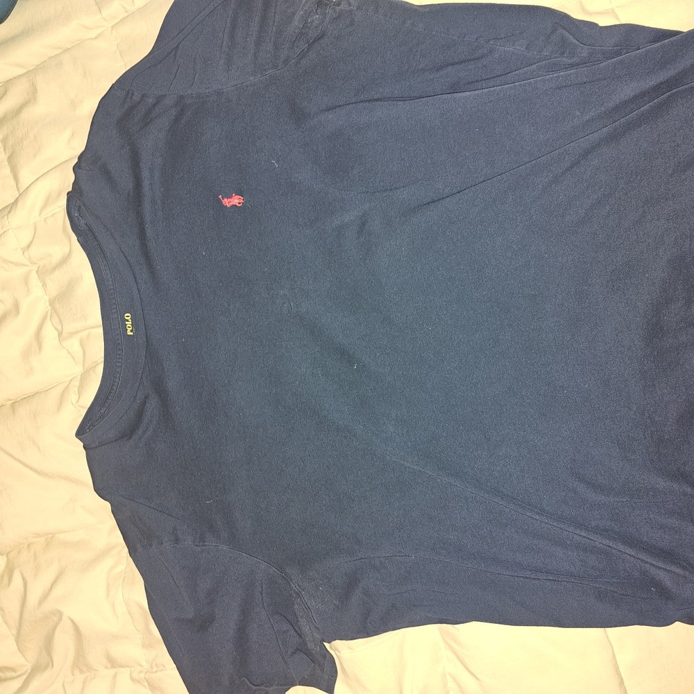 Polo Ralph Lauren Navy T-Shirt with Pink Logo